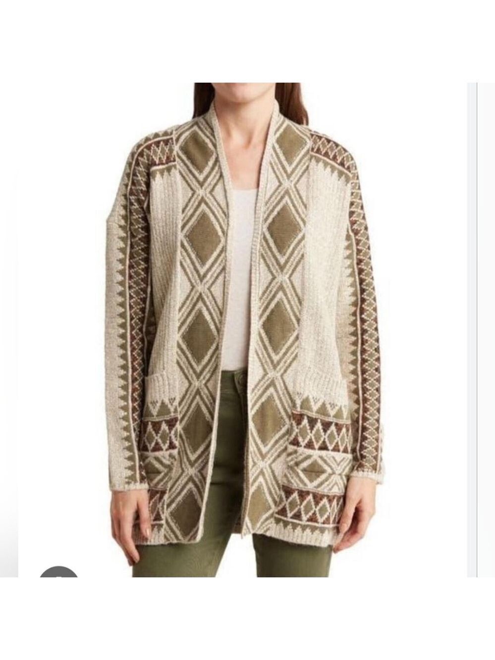 Lucky Brand Geometric Cardigan Sweater